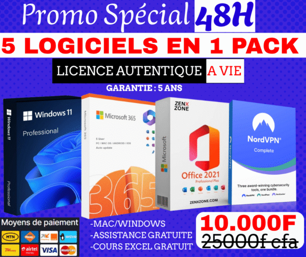 5 LOGICIELS EN 1 PACK
